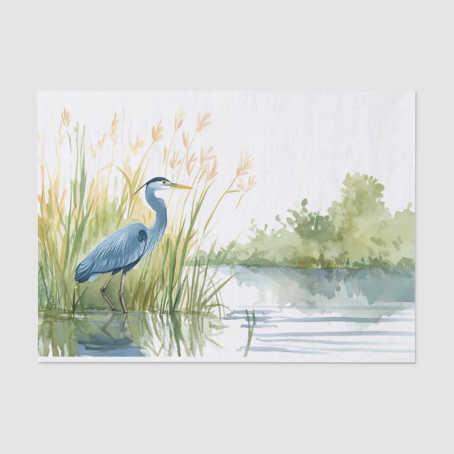 Blue Heron 7 Decoupage Paper (Front)