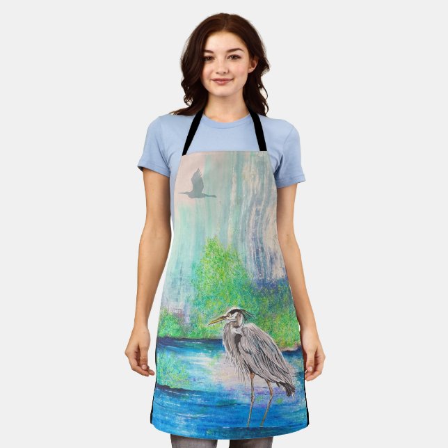 Blue Heron Apron (Worn)