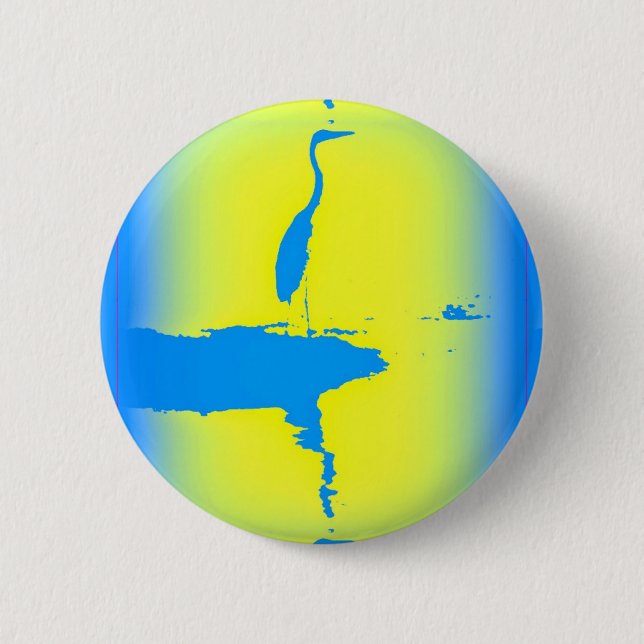 blue heron at sunrise button (Front)