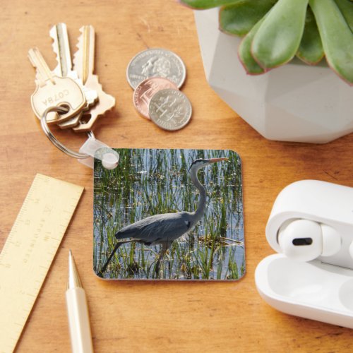 Blue Heron Bird Florida Photograph Keychain