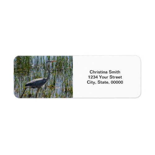 Blue Heron Bird Photo Personalize Return Address Label