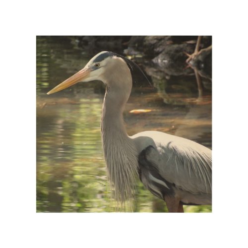 BLUE HERON BIRD Wood Wall Art