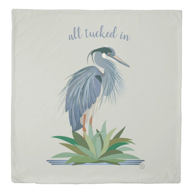 Blue Heron Duvet Cover (Front)