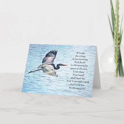 Blue Heron Flying Scripture Card Psalm 1399_10