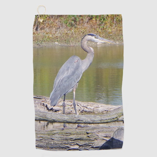 Blue Heron Golf Towel (Front)