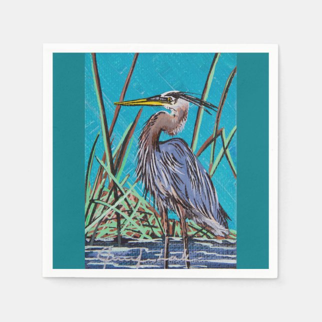 Blue Heron Malheur Bird Refuge Napkins (Front)