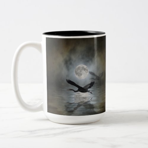 Blue Heron  Moon Wildlife Fantasy Coffee Mug
