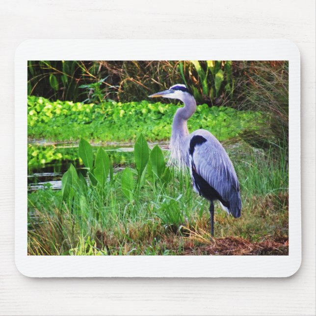 Blue Heron Mouse Pad (Front)