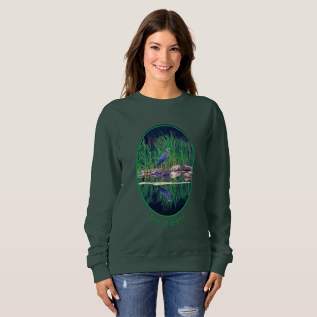 Blue Heron Nature Painting Personalized  Sweatshirt (Front Full)