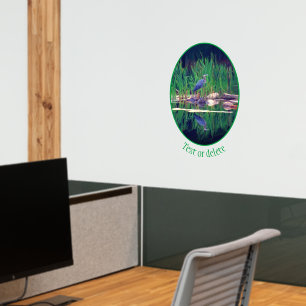 Blue Heron Nature Painting Personalized Wall Decal