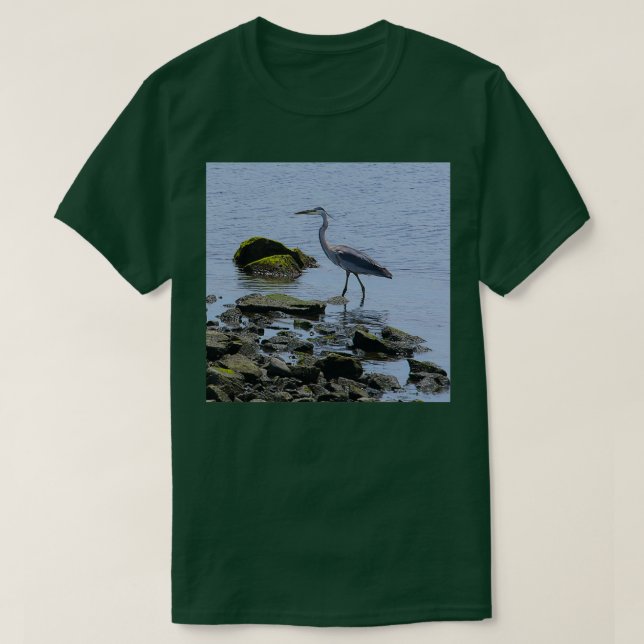 Blue Heron on the Prowl T-Shirt (Design Front)