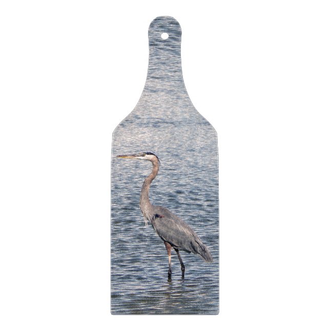 Blue Heron paddle cutting board (Front)