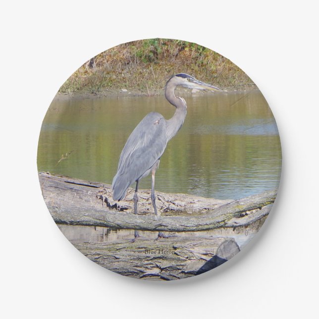 Blue Heron paper plate (Front)