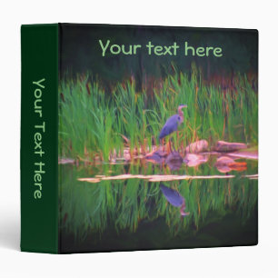 Blue Heron Photo Painting Animal Personalized 3 Ring Binder