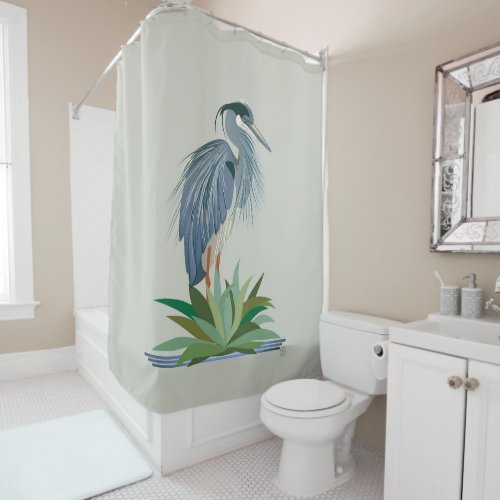 Blue Heron Shower Curtain