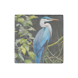 Blue Heron Stone Magnet