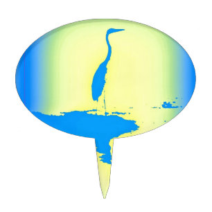 blue heron sunrise cake topper