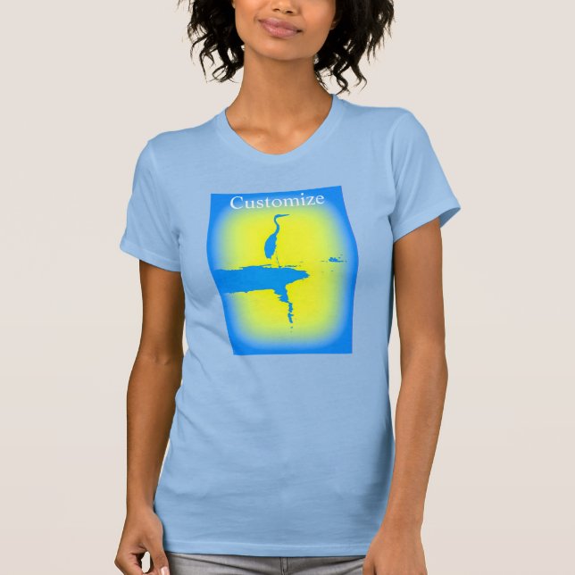 Blue heron sunrise design T-Shirt (Front)
