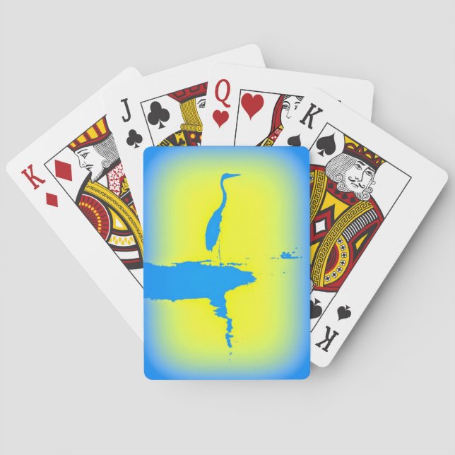 blue heron sunrise poker cards (Back)