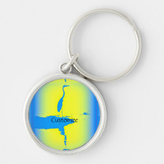 Blue heron sunrise Thunder_Cove Keychain