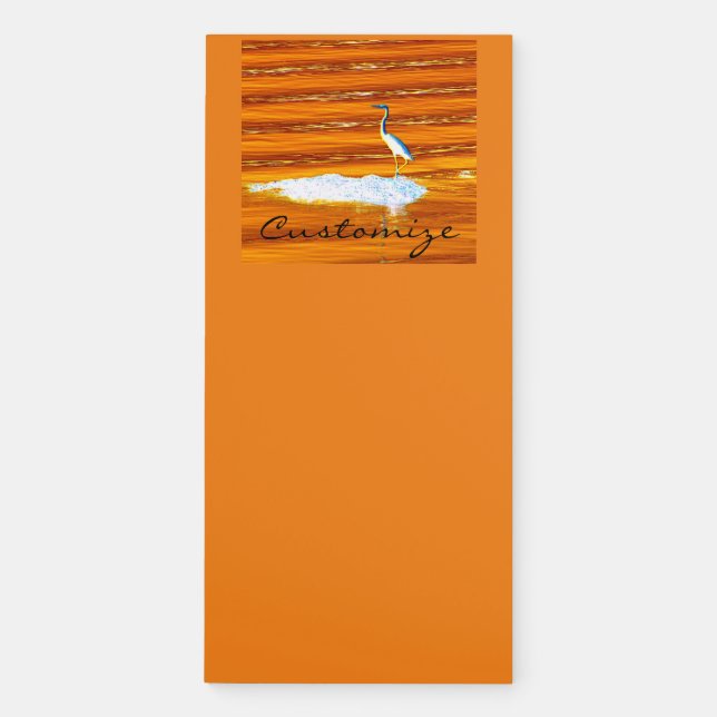 blue heron sunrise Thunder_Cove Magnetic Notepad (Front)