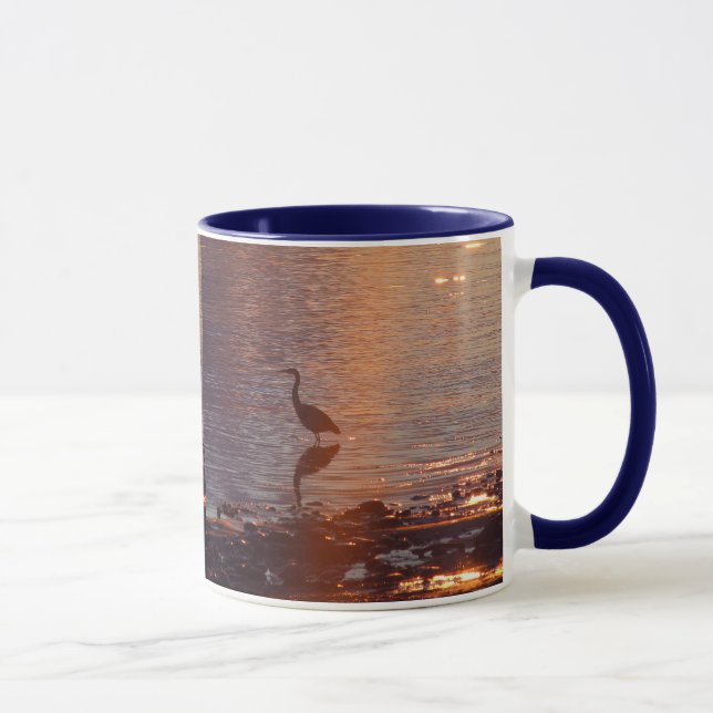 Blue Heron Sunset Mug (Right)