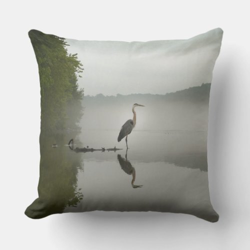 Blue Heron throw pillow