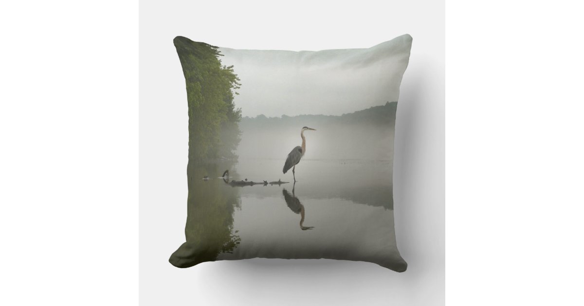 Blue Heron throw pillow Zazzle