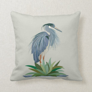 Blue Heron Throw Pillow