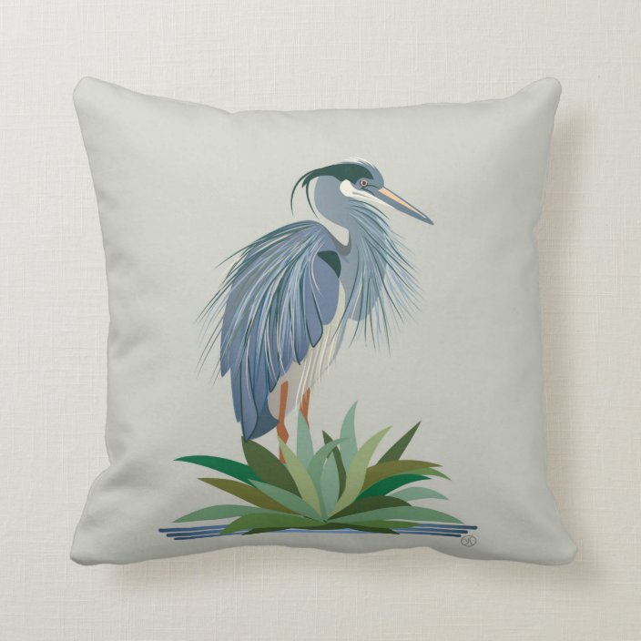 Blue Heron Throw Pillow 