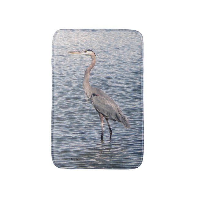 Blue Heron water bathmat (Front Vertical)