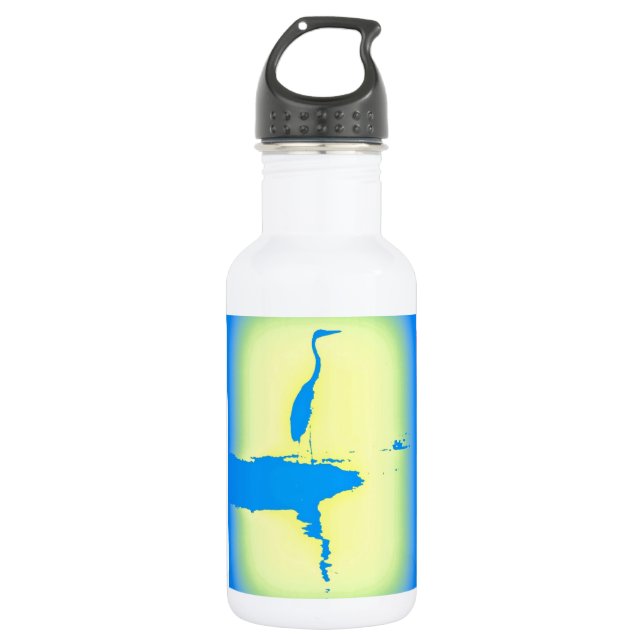 blue heron water bottle (Front)