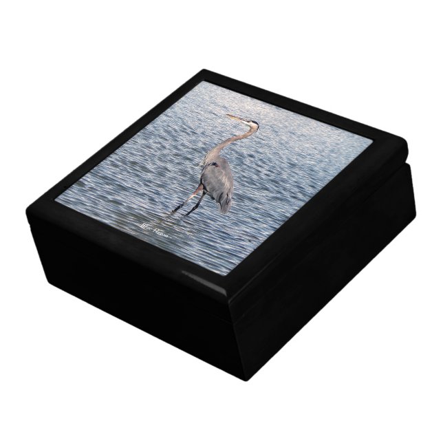 Blue Heron water keepsake box (Side)