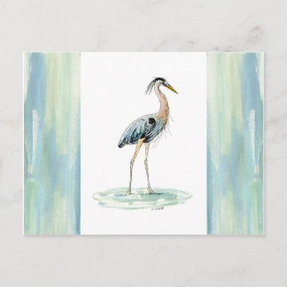 Blue Heron watercolor Postcard