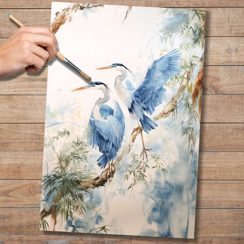 Blue Herons 1 Decoupage Paper