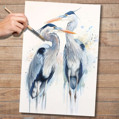 Blue Herons 2 Decoupage Paper