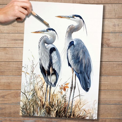 Blue Herons 3 Decoupage Paper