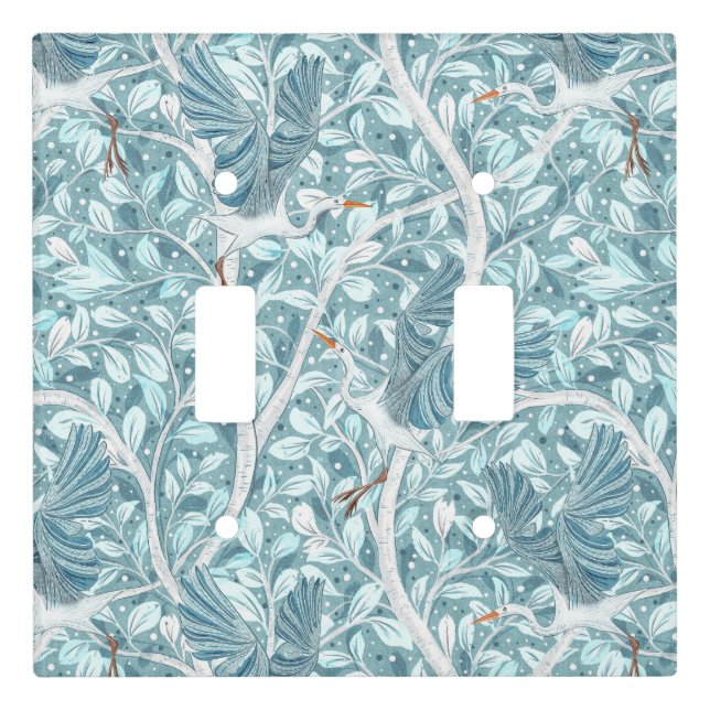 Blue Heron's Serene Nesting Place Light Switch Cover (Front)