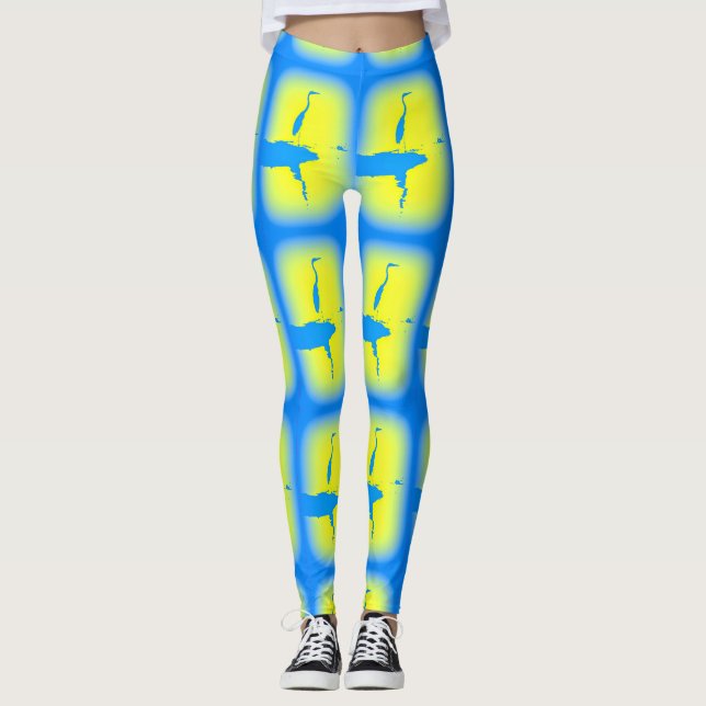 blue herons yellow leggings (Front)