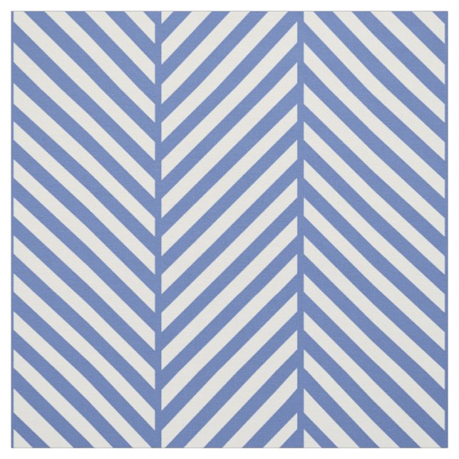 Blue Herringbone Large Scale Fabric (Swatch)