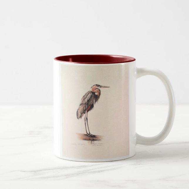 Blue Herron Two-Tone Coffee Mug (Right)