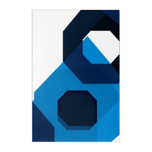 Blue Hexagon Acrylic Art