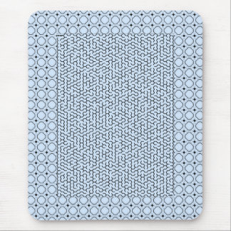 Blue Hexagon Maze Mouse Pad