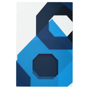 Blue Hexagon Metal Art