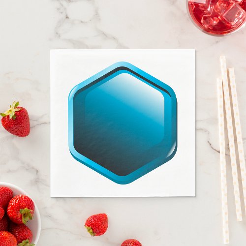 Blue Hexagon Shape Paper Napkins