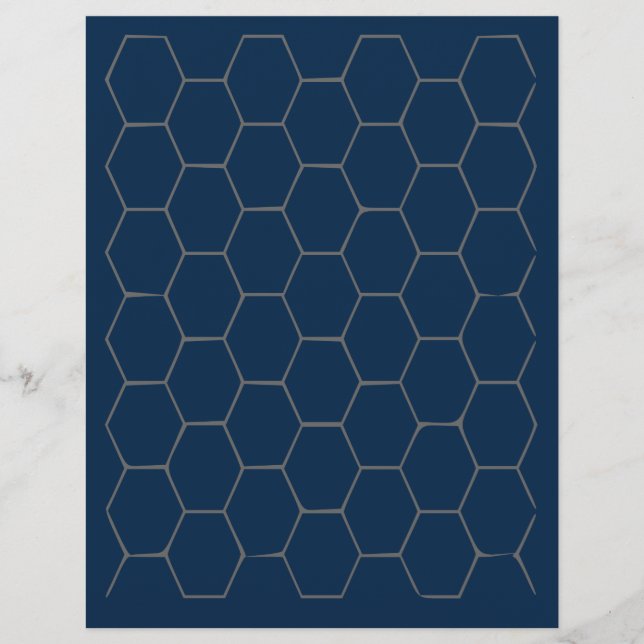 Blue Hexagonal paper  (Front)
