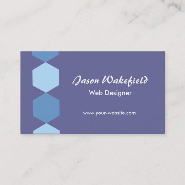 Blue Hexagons Business Card (Front)