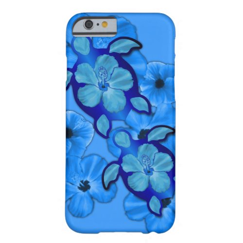 Blue Hibiscus And Honu Turtles Barely There iPhone 6 Case