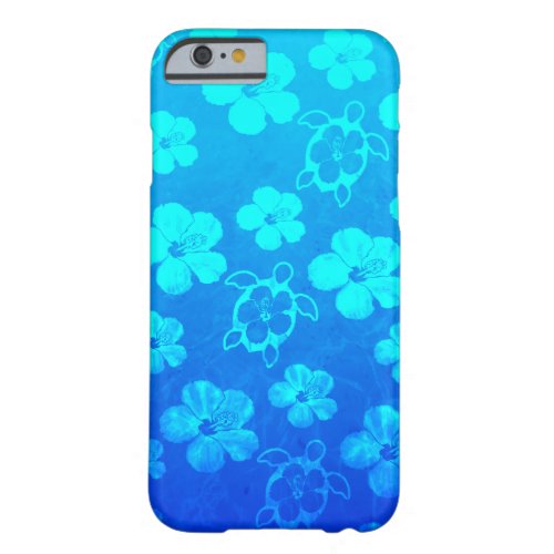 Blue Hibiscus And Honu Turtles Barely There iPhone 6 Case