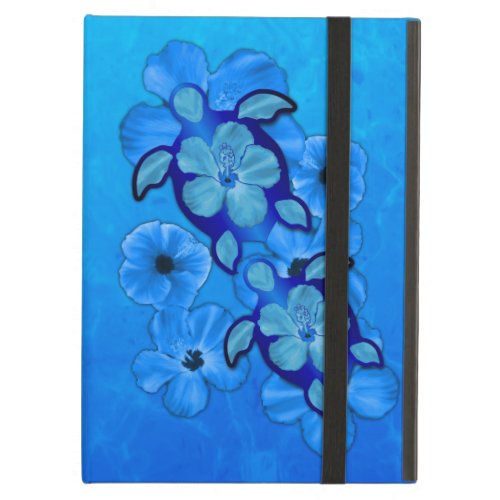 Blue Hibiscus And Honu Turtles iPad Air Case